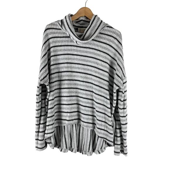 Anthropologie Saturday Sunday Pippa Hacci Top Womens Large Striped Cowl Neck - Picture 3 of 14